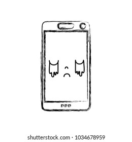 figure kawaii smartphone cute crying face