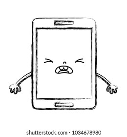 figure kawaii smartphone cute pity face