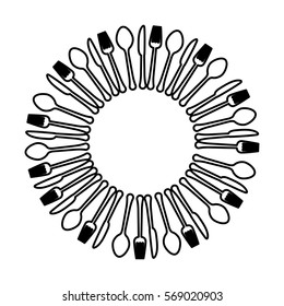 figure kitchen utensils icon image, vector illustration
