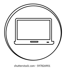 figure laptop emblem icon, vector illustraction design image