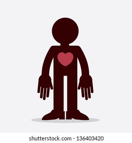 Figure with large heart symbol