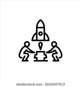 figure launch startup outline icon. figure starting business line art illustration.