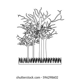 figure leafless trees icon, vector illustraction design image