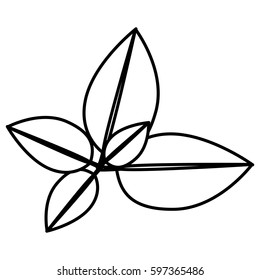 figure leaves together icon, vector illustraction design