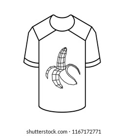 Figure from the lines of a banana for T-shirts.