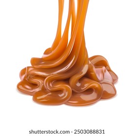 A figure of liquid caramel for decoration on a white background. Vector illustration