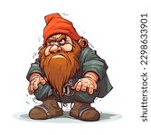 The figure of a little fat dwarf. vector illustration, isolated background, label, sticker, t-shirt design