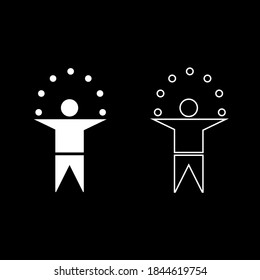 Figure of a little man ball juggling man schematic drawing silhouette