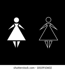 The figure of a little woman silhouette and outline