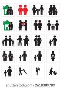 figure, love, children, child, silhouette, graphic, concept, woman, flat, illustration, people, black, set, pictogram, isolated, male, girl, female, symbol, design, family, human, man, vector, men