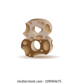 Figure made of chocolate (see other chocolate characters in my portfolio), vector illustration, eps10, transparent shadow