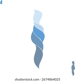 A figure made of smooth elements. No background, blue gradient.