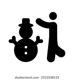 Figura haciendo muñeco de nieve de la nieve