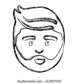 figure man with beard and hairstyle design