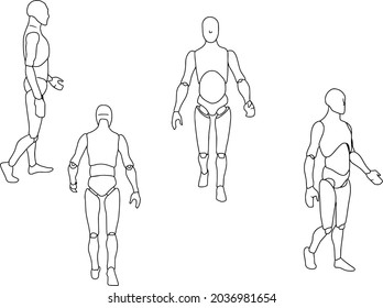 Figure Man Different Angles Vector Image Stock Vector (Royalty Free ...