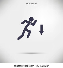 figure  man  and direction arrow icon