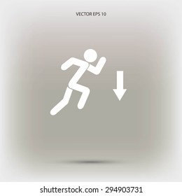 figure  man  and direction arrow icon