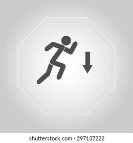 figure  man  and direction arrow icon