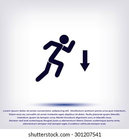 figure  man  and direction arrow icon