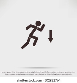 figure  man  and direction arrow icon