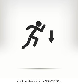 figure  man  and direction arrow icon