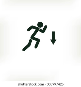 figure  man  and direction arrow icon