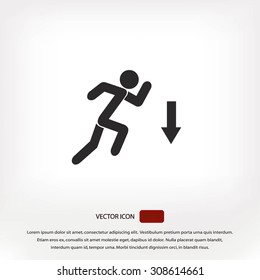 figure  man  and direction arrow icon