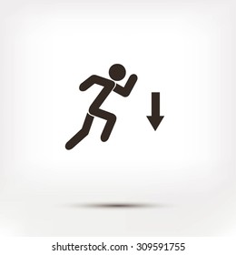 figure  man  and direction arrow icon