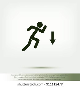 figure  man  and direction arrow icon