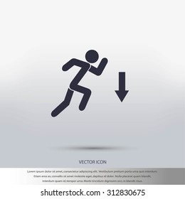 figure  man  and direction arrow icon