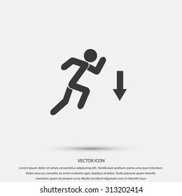 figure  man  and direction arrow icon