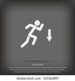 figure  man  and direction arrow icon