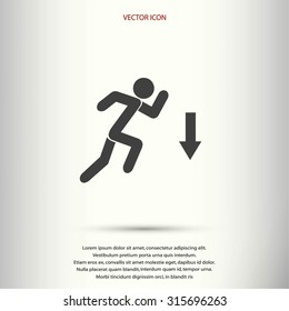 figure  man  and direction arrow icon