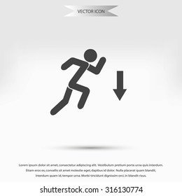 figure man and direction arrow icon