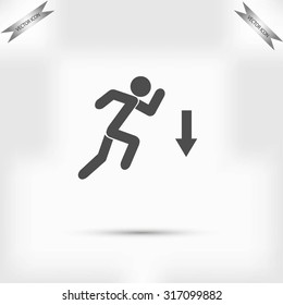 figure  man  and direction arrow icon