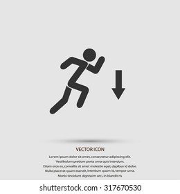 figure  man  and direction arrow icon