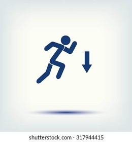 figure  man  and direction arrow icon