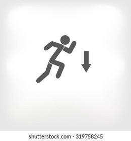 figure  man  and direction arrow icon
