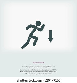 figure man and direction arrow icon