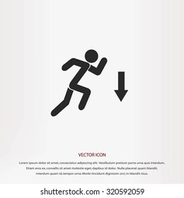 figure  man  and direction arrow icon