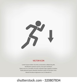 figure  man  and direction arrow icon