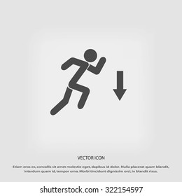 figure  man  and direction arrow icon