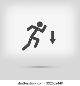 figure  man  and direction arrow icon