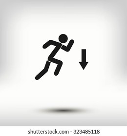 figure  man  and direction arrow icon