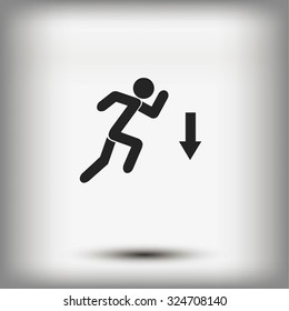 figure  man  and direction arrow icon