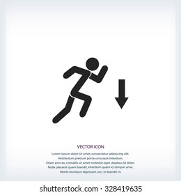 figure  man  and direction arrow icon