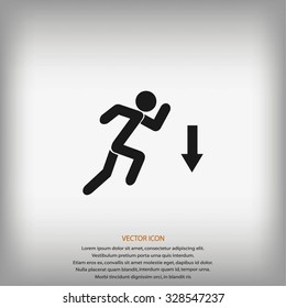 figure  man  and direction arrow icon