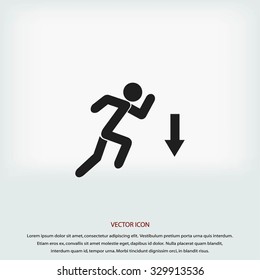 figure  man  and direction arrow icon