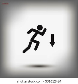 figure  man  and direction arrow icon
