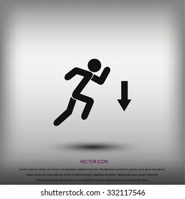 figure  man  and direction arrow icon